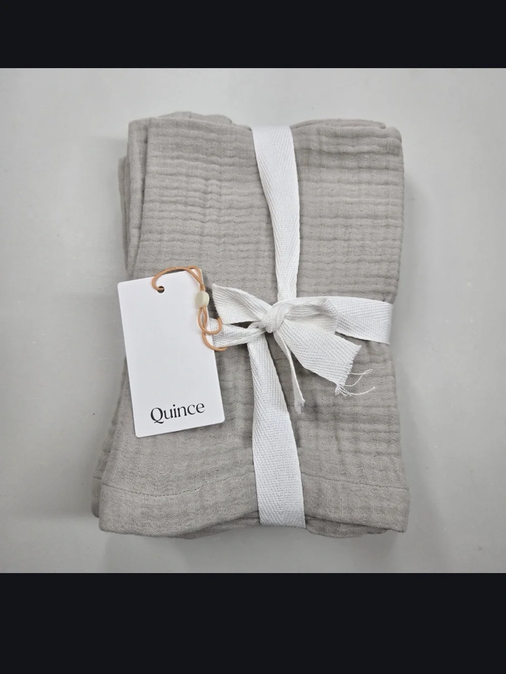 NWT QUINCE Organic Cotton Gauze Napkins Light Grey 3097